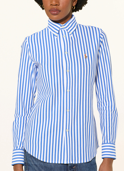 POLO RALPH LAUREN Hemdbluse aus Piqué – BLAU / WEISS