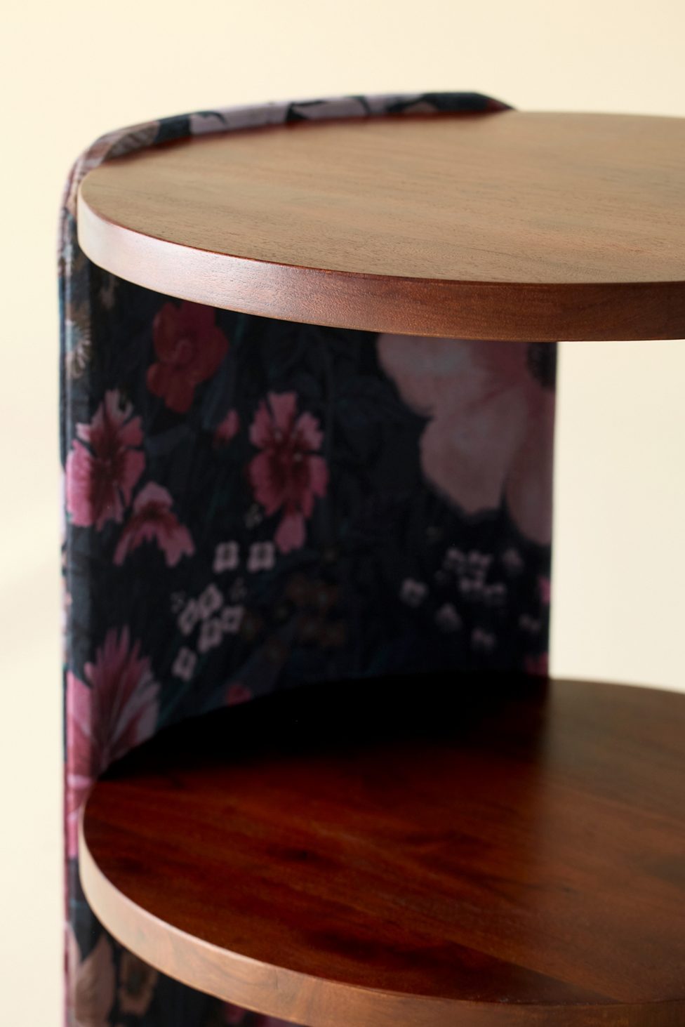 Jane Round Upholstered Storage Nightstand - Moody Floral