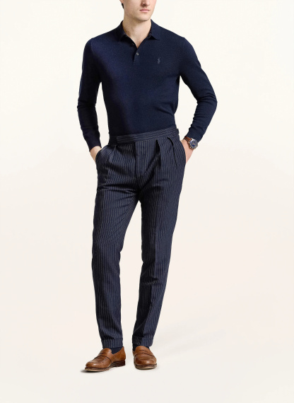 POLO RALPH LAUREN Strick-Poloshirt – DUNKELBLAU