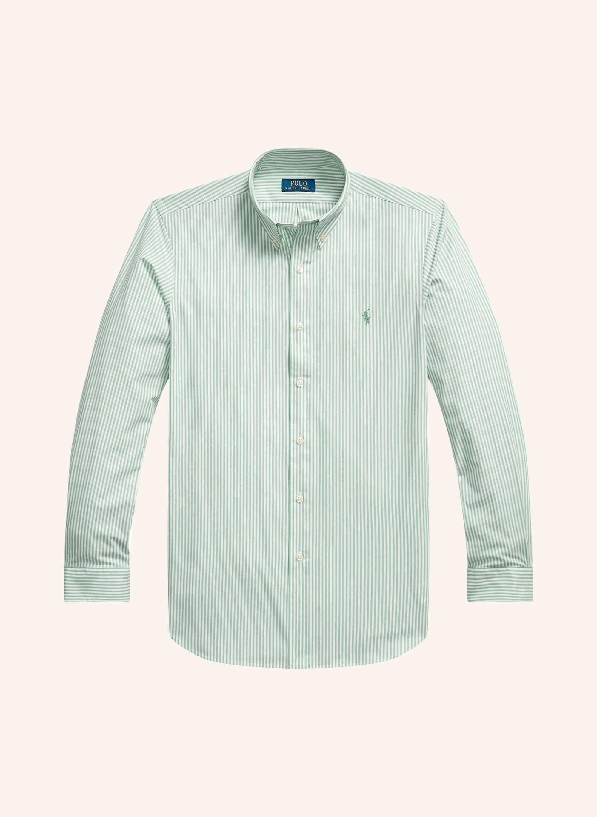 POLO RALPH LAUREN Hemd Custom Fit – GRÜN / WEISS