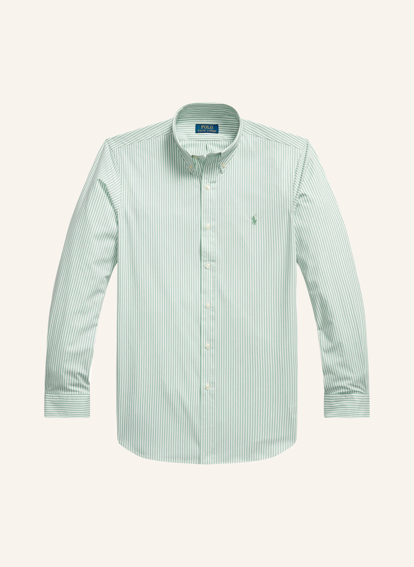 POLO RALPH LAUREN Hemd Custom Fit – GRÜN / WEISS