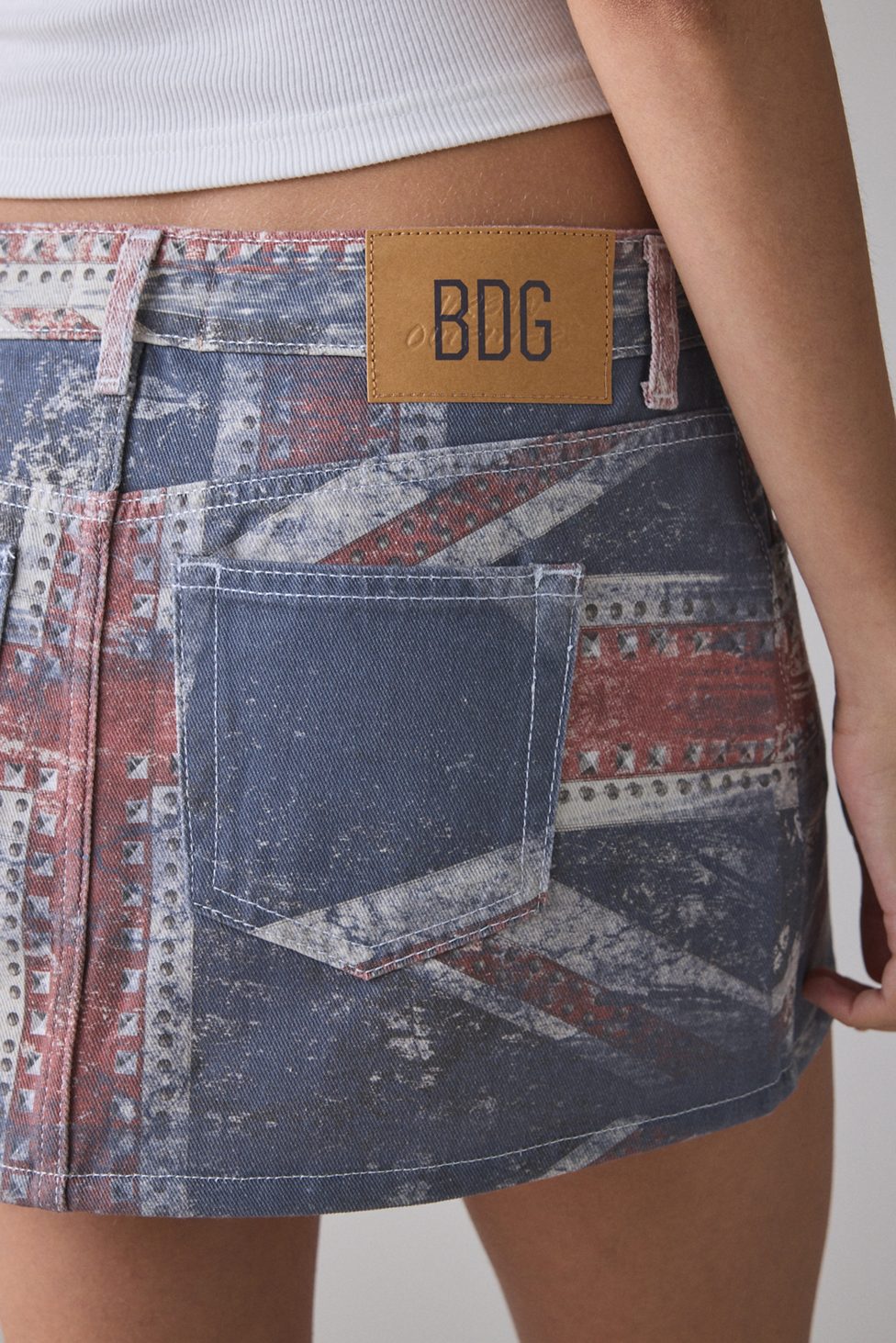 BDG Onna 2.0 Denim Low-Rise Micro Mini Skirt - Blue Multi
