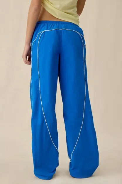 BDG Finish Line Low-Rise Baggy Track Pants - Light Blue