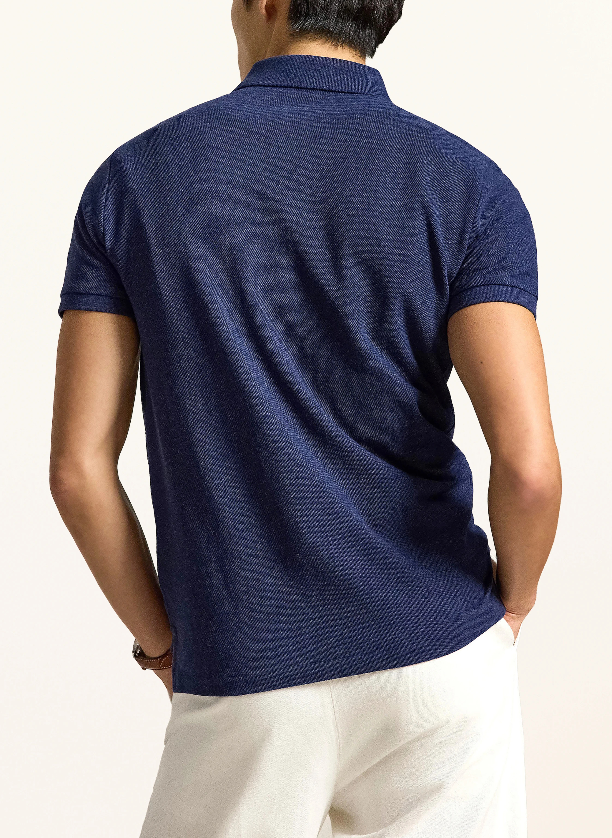 POLO RALPH LAUREN Piqué-Poloshirt Custom Slim Fit – DUNKELBLAU / DUNKELROT