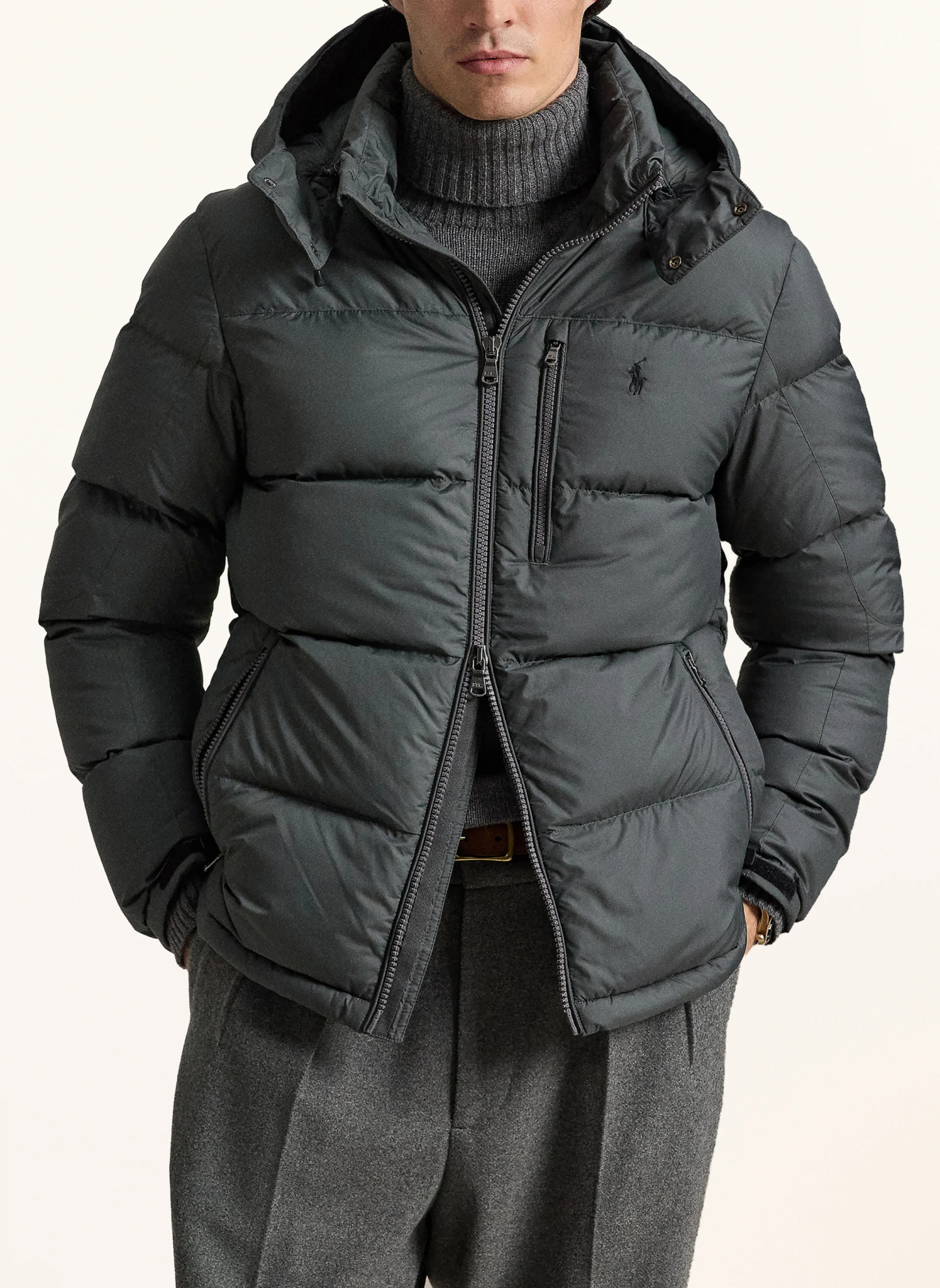 POLO RALPH LAUREN Daunenjacke GORHAM mit abnehmbarer Kapuze – GRAU