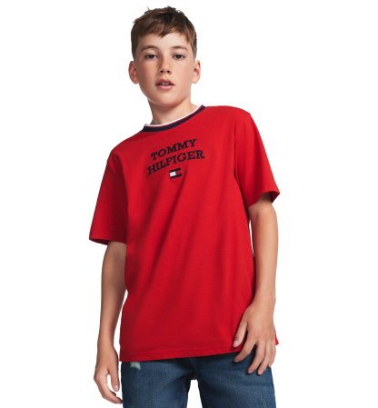 Tommy Hilfiger Boys' 8-20 Classic Lockup Short-Sleeve T-Shirts - Tommy Red