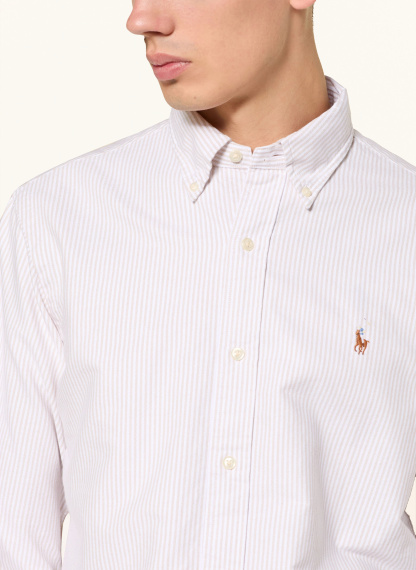 POLO RALPH LAUREN Hemd Custom Fit – BEIGE / WEISS