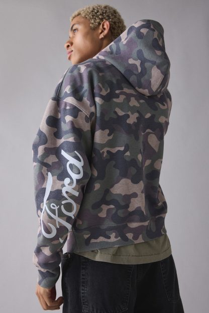 Ford Graphic Camo Paint Splatter Hoodie Sweatshirt - Camo