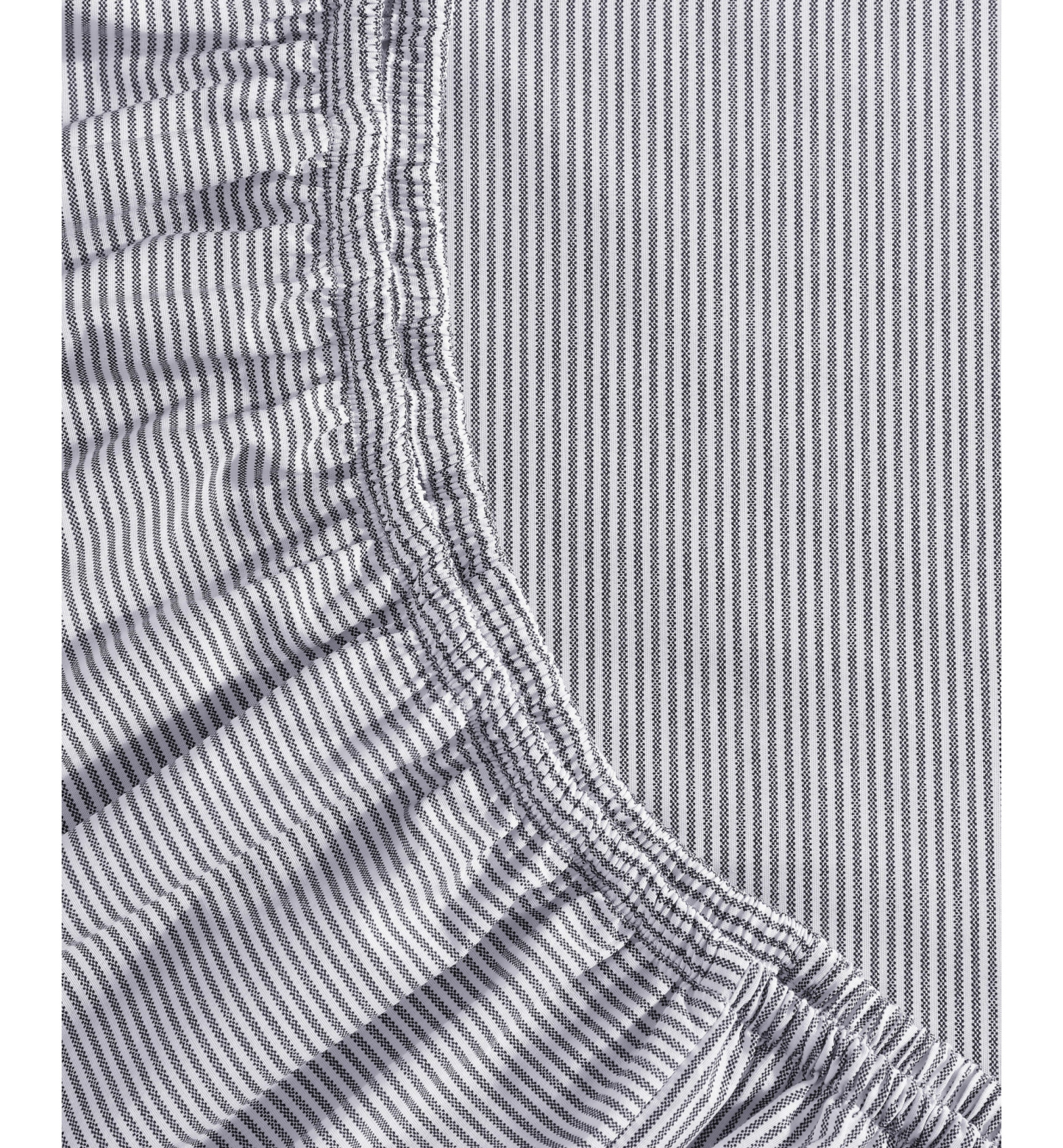 Tommy Hilfiger Printed 200-Thread Count Cotton Percale Sheet Set - Ithaca Stripe Navy
