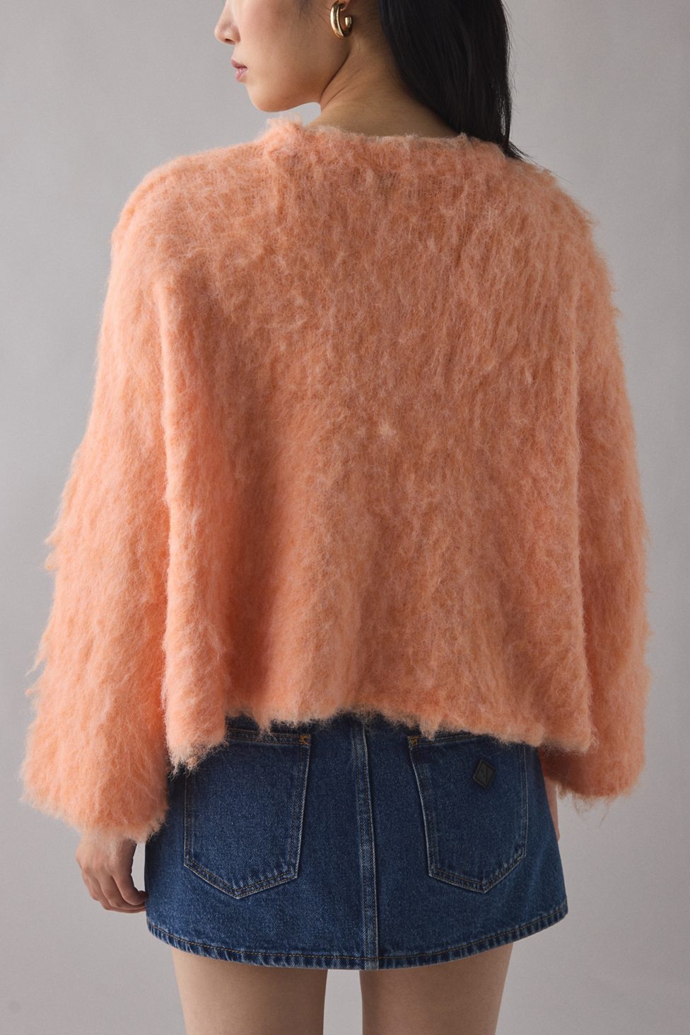 BDG Bailey Brushed Knit Oversized Pullover Sweater - Peach