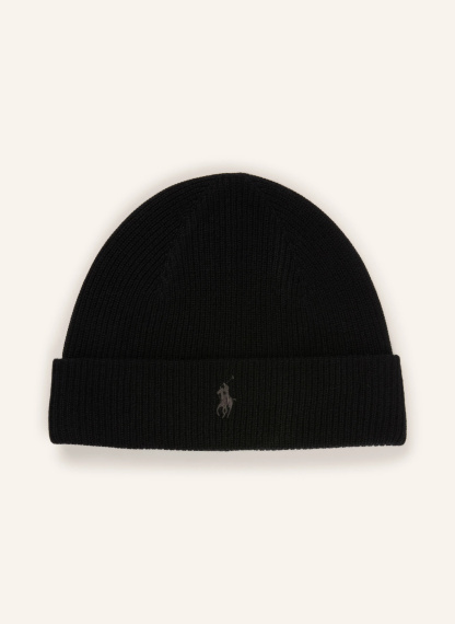 POLO RALPH LAUREN Cashmere-Mütze – SCHWARZ
