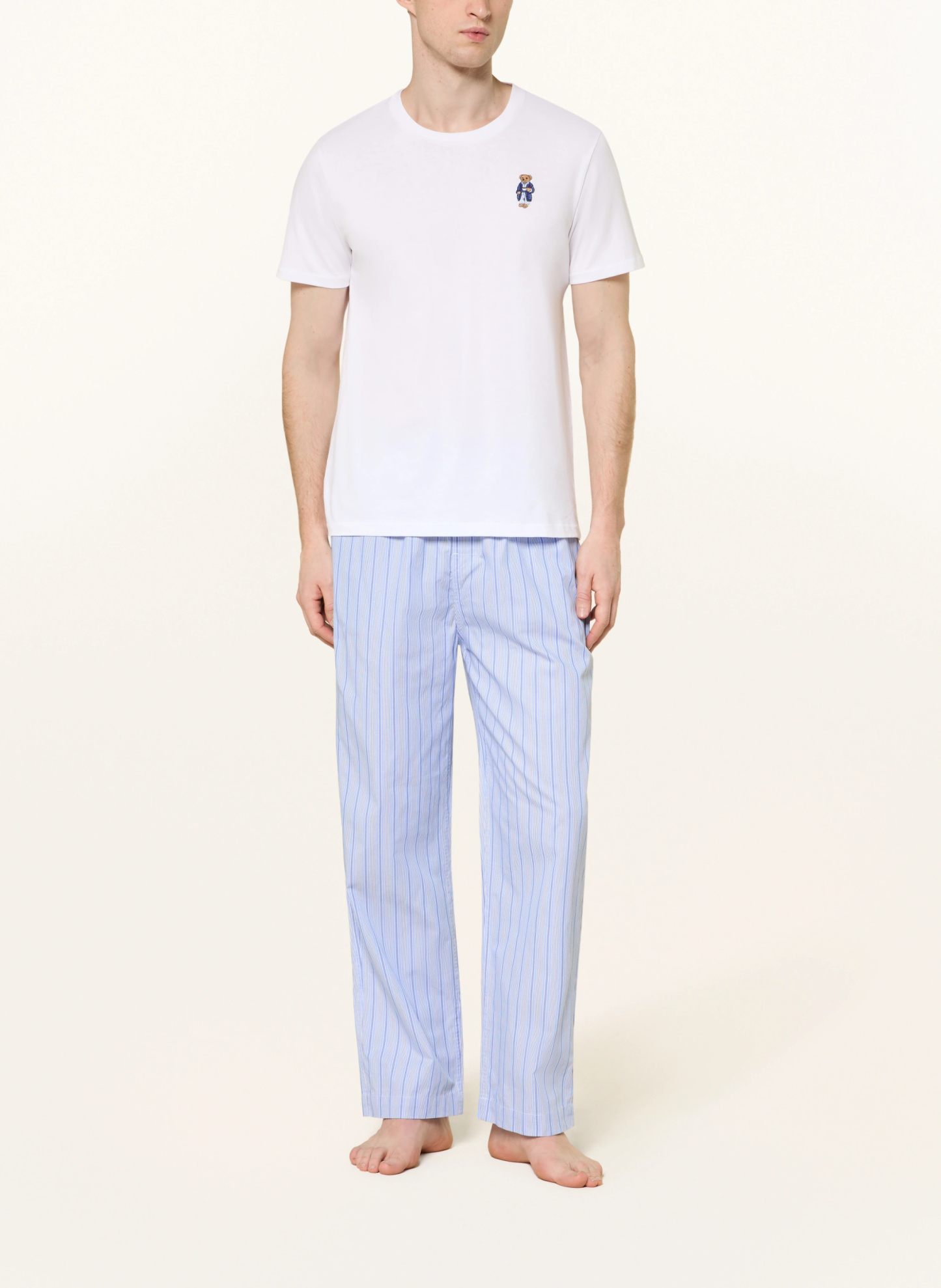 POLO RALPH LAUREN Schlafanzug – WEISS / HELLBLAU / BLAU