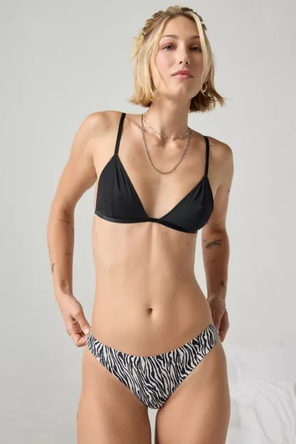 Out From Under Second Skin Fusion Thong - Zebra Print