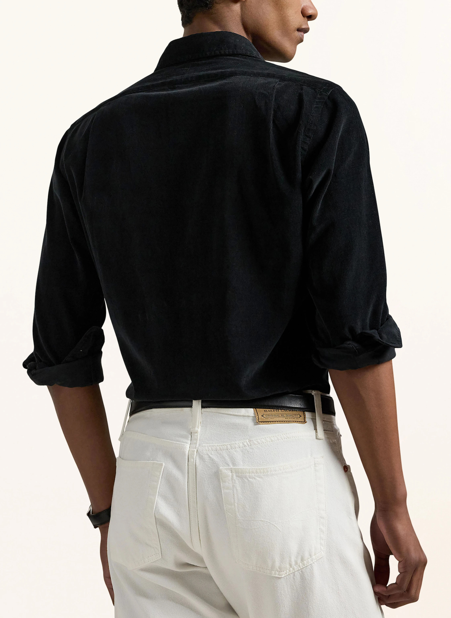 POLO RALPH LAUREN Cordhemd Custom Fit – SCHWARZ