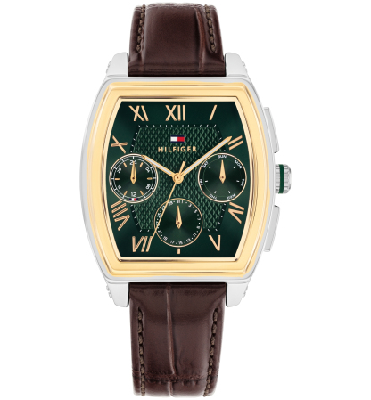 Tommy Hilfiger Men's Multifunction Dark Brown Leather Bracelet Watch, 36mm - Dark Brown