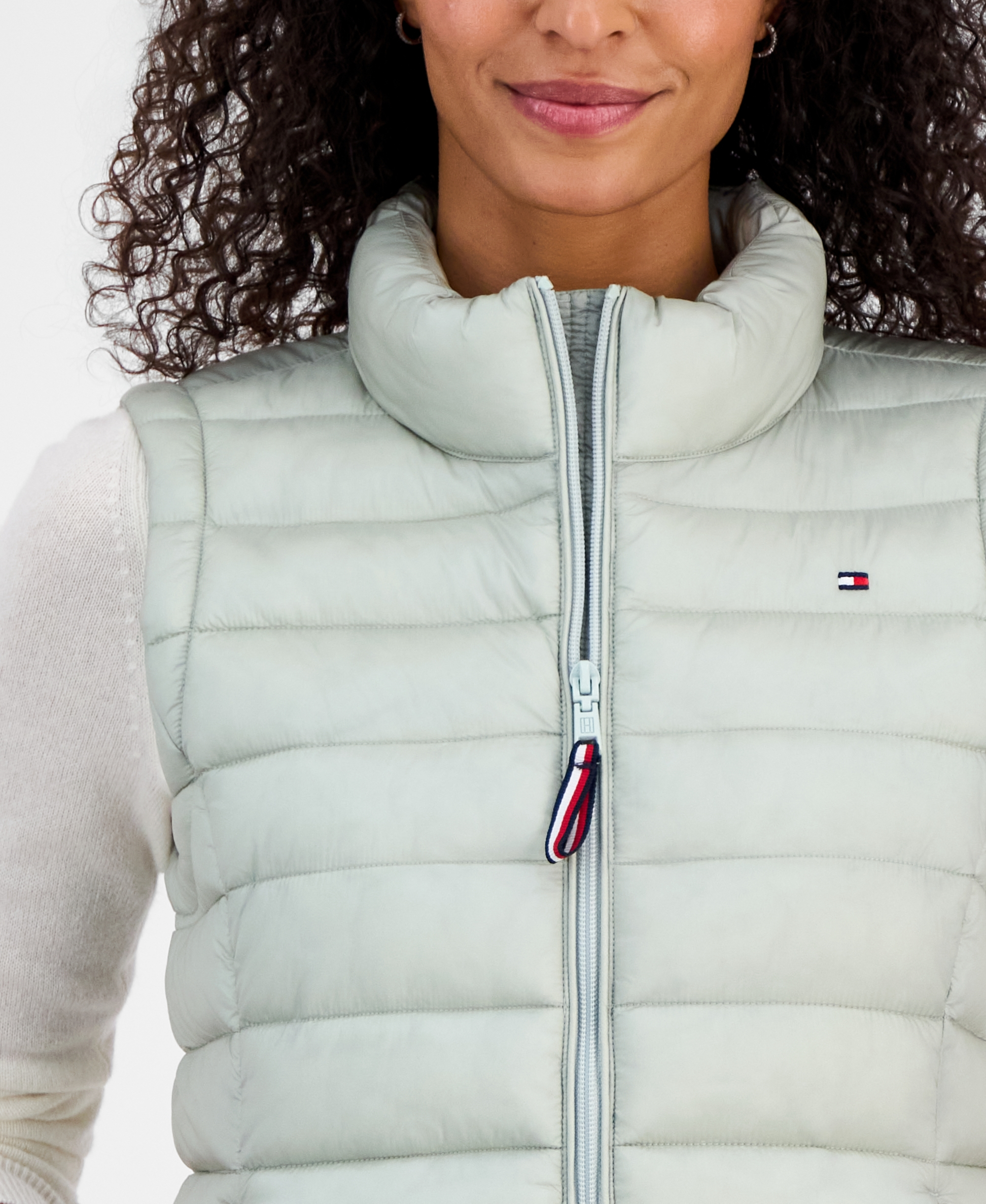 Tommy Hilfiger Women's Zip-Front Puffer Vest - Seagrass