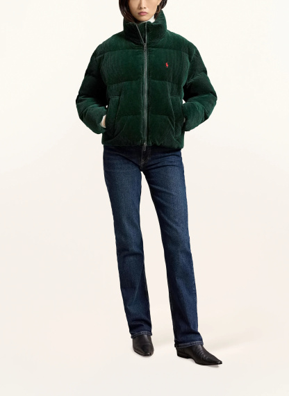 POLO RALPH LAUREN Daunenjacke aus Cord – DUNKELGRÜN