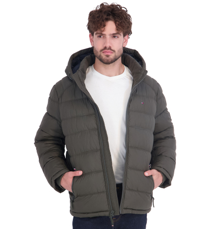 Tommy Hilfiger Men's Hooded Puffer Jacket - Olive