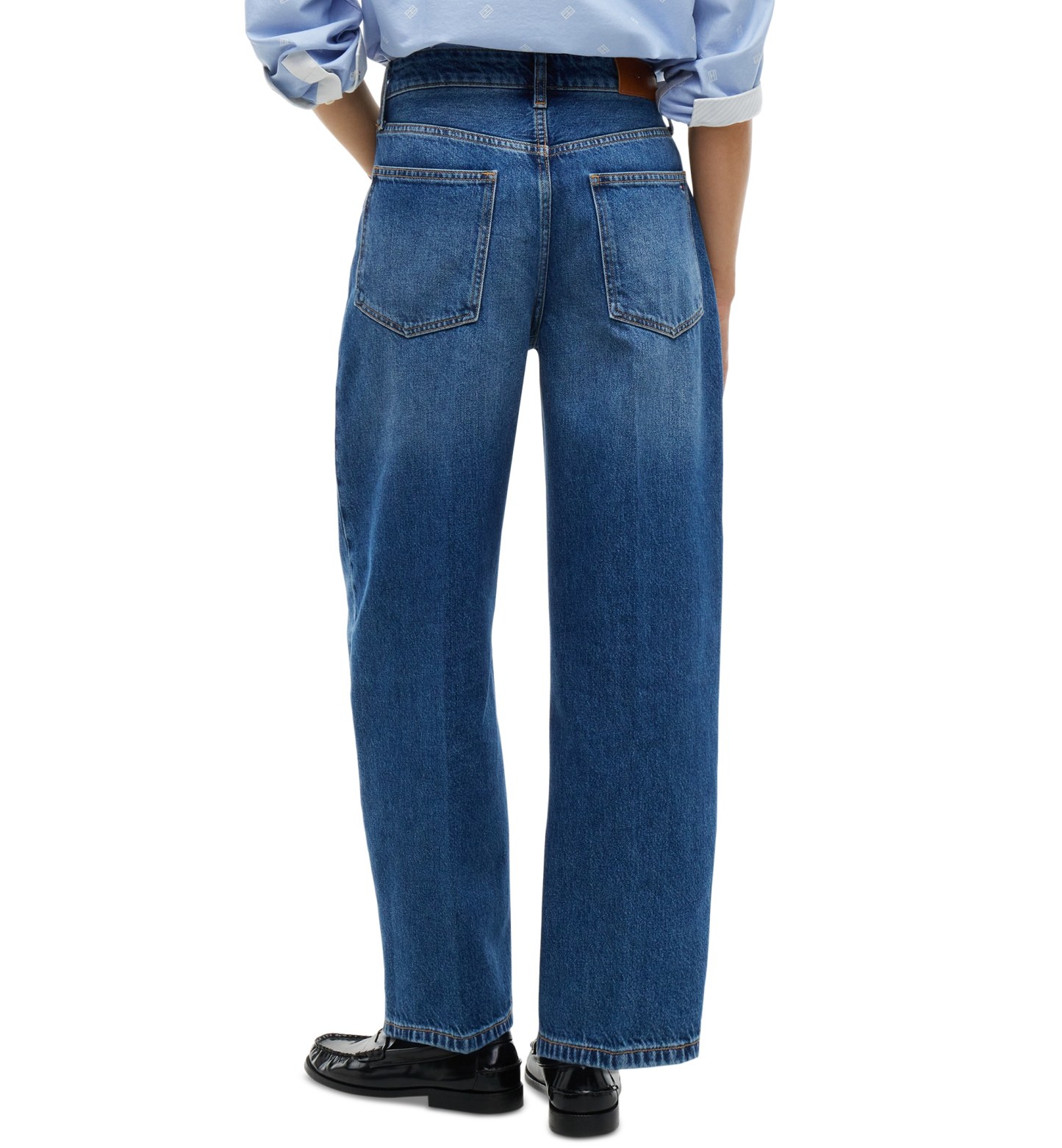 Tommy Hilfiger Women's Barrel High-Waisted 100% Cotton Jeans, Macy's Exclusive - Medium Wash