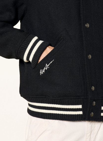 POLO RALPH LAUREN College-Jacke – SCHWARZ / WEISS