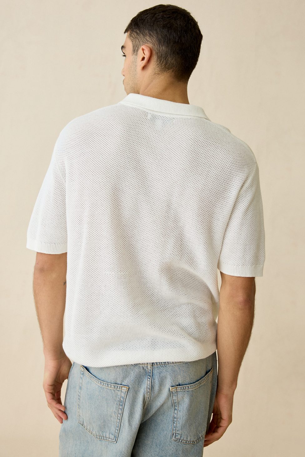 UO Skylor Popover Polo Collar Sweater - Ivory