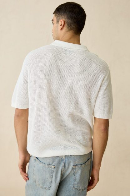 UO Skylor Popover Polo Collar Sweater - Ivory