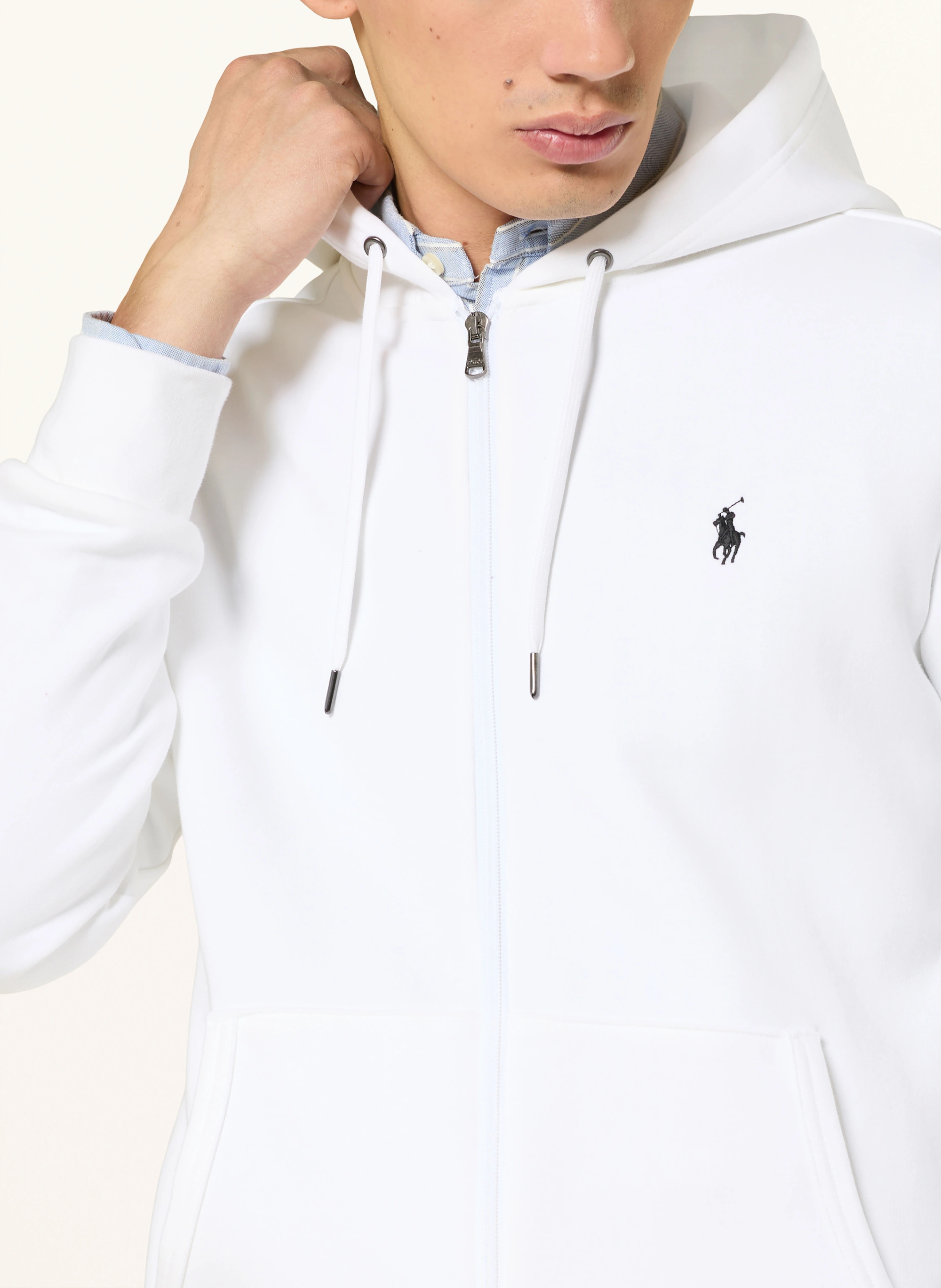 POLO RALPH LAUREN Sweatjacke – WEISS / SCHWARZ