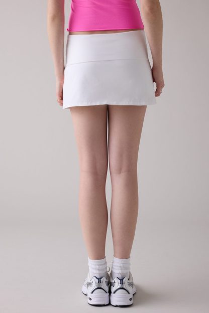 Out From Under Bec Foldover Low-Rise Mini Skort - White