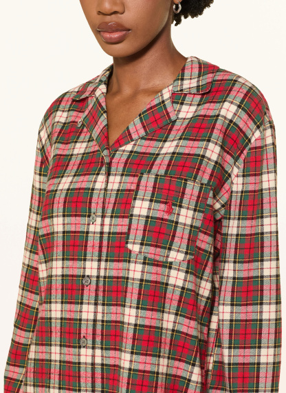 POLO RALPH LAUREN Nachthemd aus Flanell – ROT / CREME / GRÜN