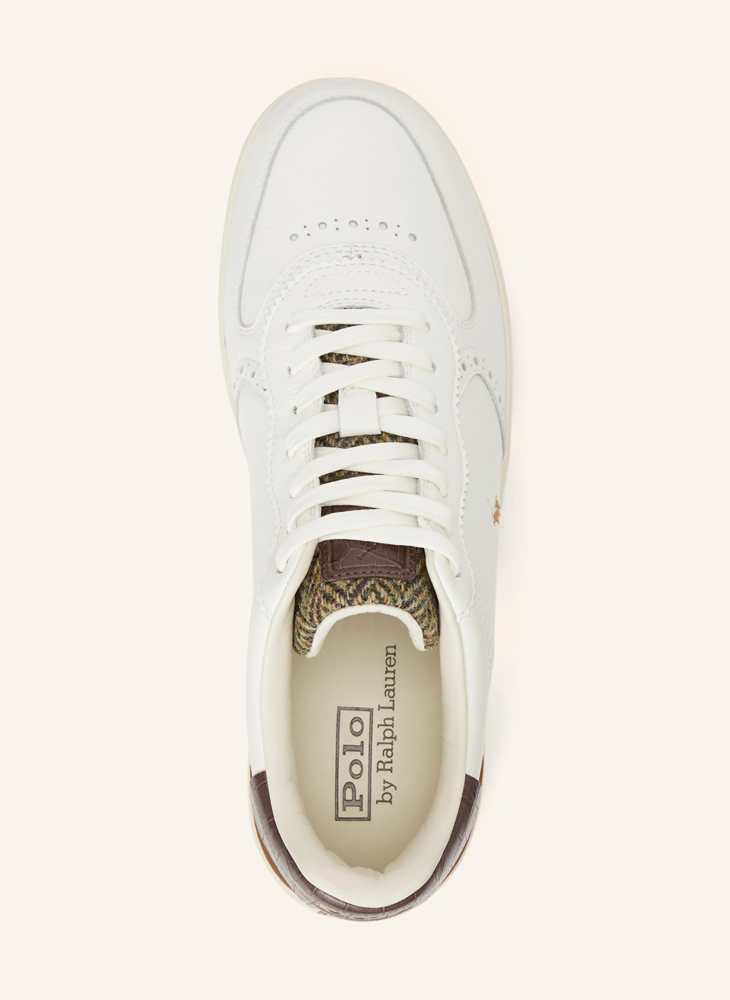 POLO RALPH LAUREN Sneaker – WEISS / DUNKELBRAUN / BRAUN
