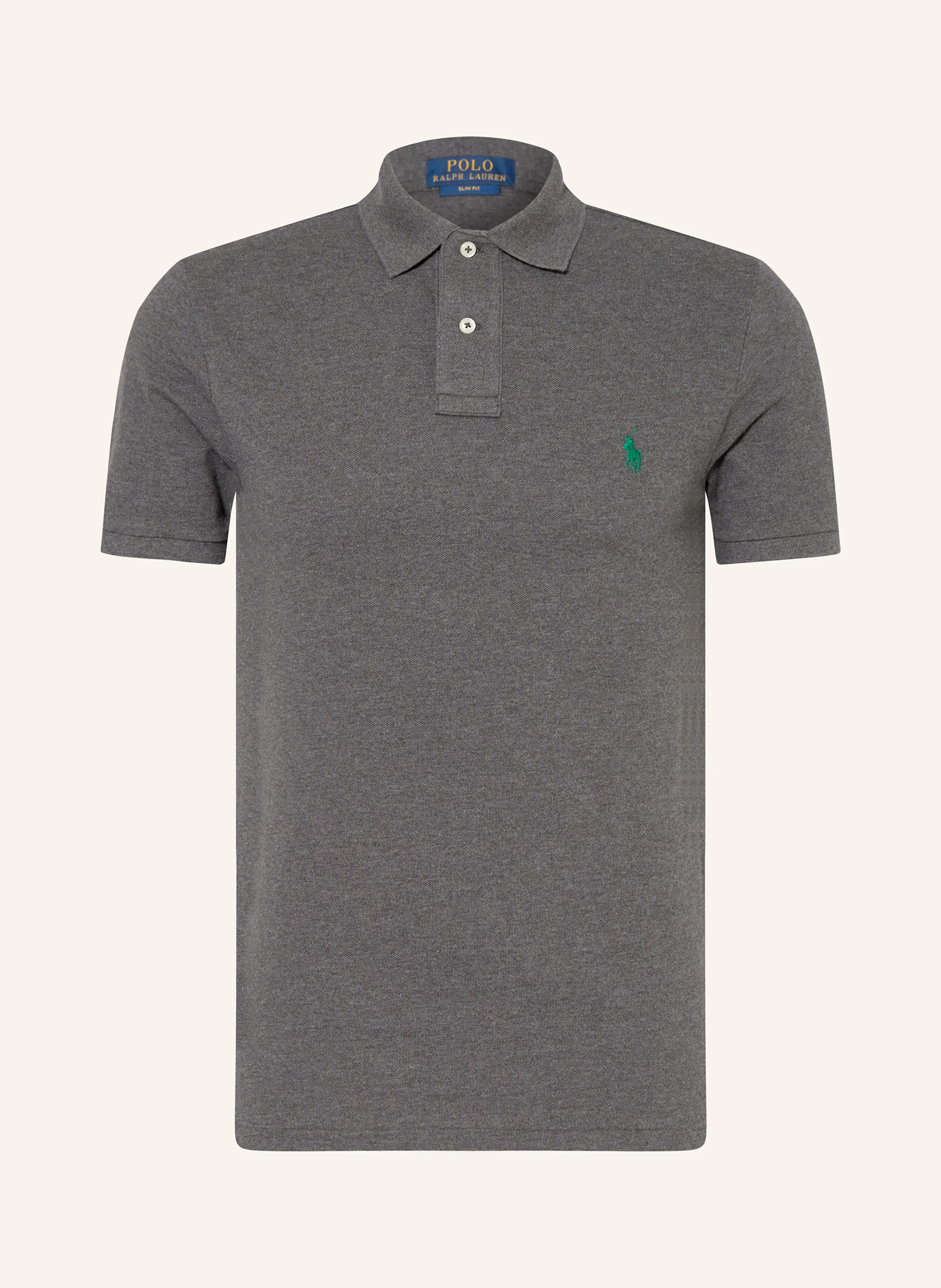 POLO RALPH LAUREN Piqué-Poloshirt Slim Fit – DUNKELGRAU MELIERT