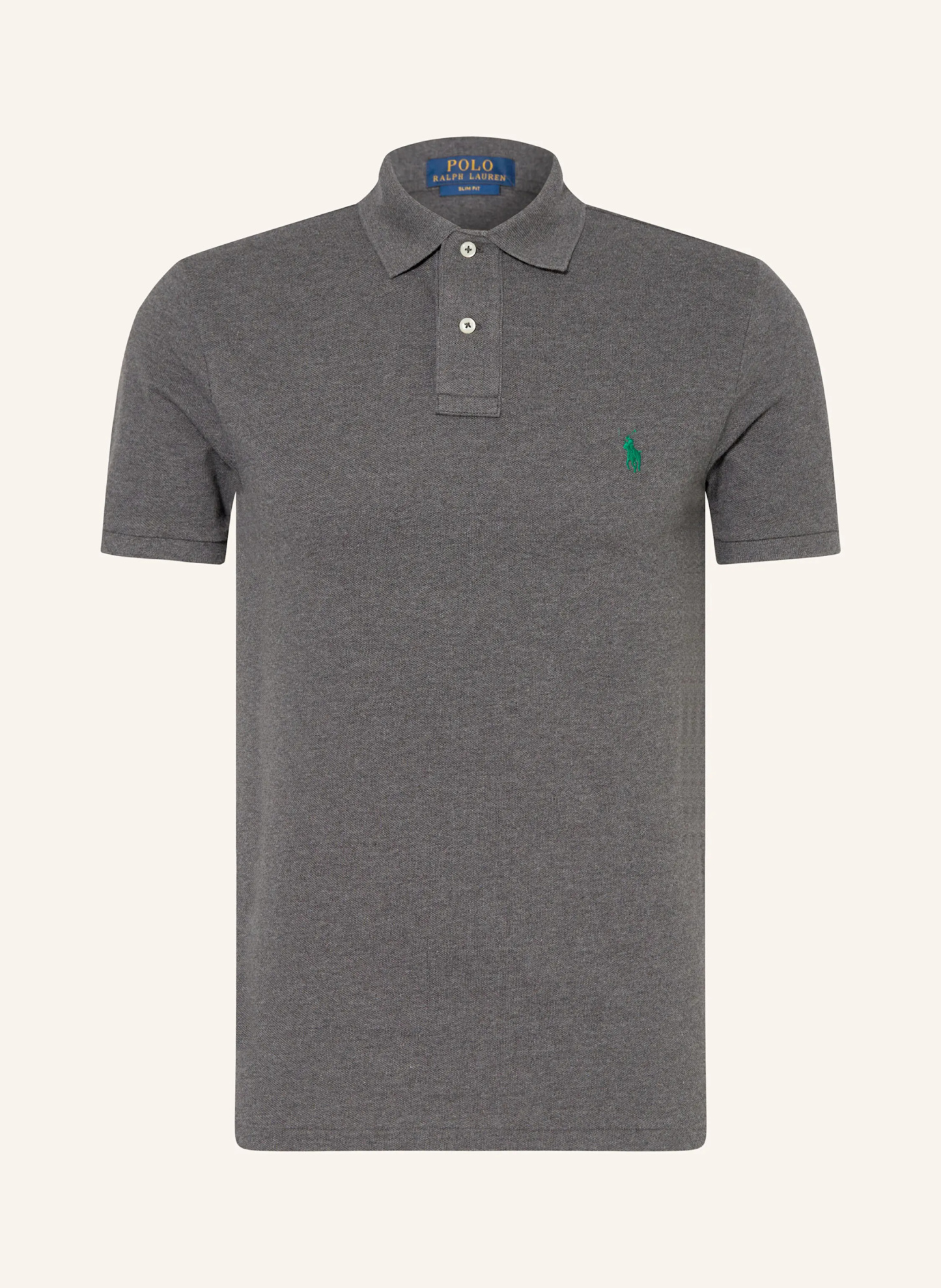 POLO RALPH LAUREN Piqué-Poloshirt Slim Fit – DUNKELGRAU MELIERT