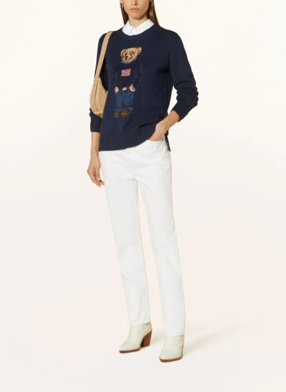 POLO RALPH LAUREN Pullover mit Leinen – DUNKELBLAU