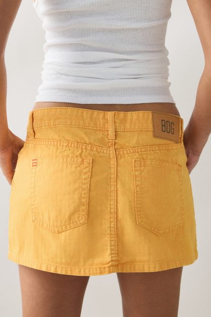 BDG Onna Denim Micro Mini Skirt - Orange