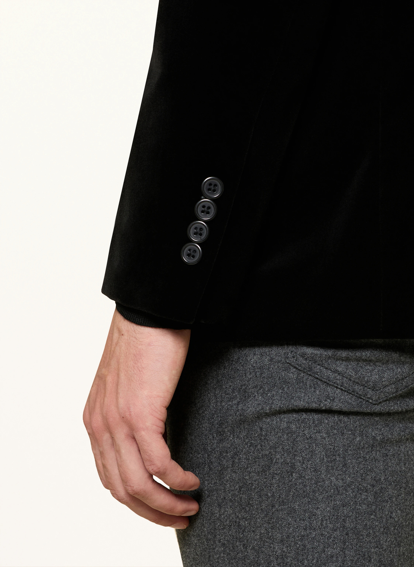 POLO RALPH LAUREN Sakko Modern Fit aus Samt – SCHWARZ