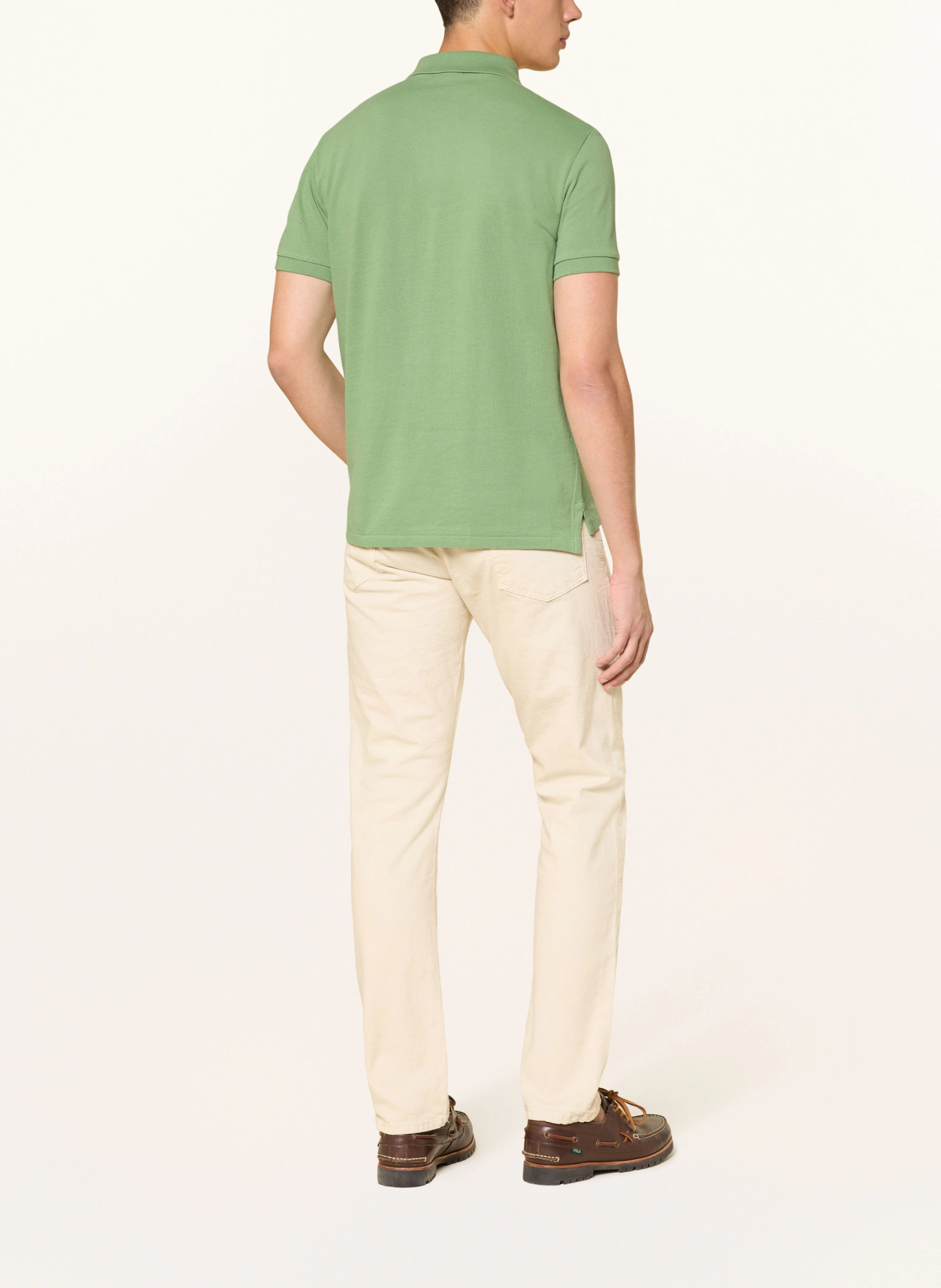 POLO RALPH LAUREN Piqué-Poloshirt Custom Slim Fit – GRÜN / LACHS