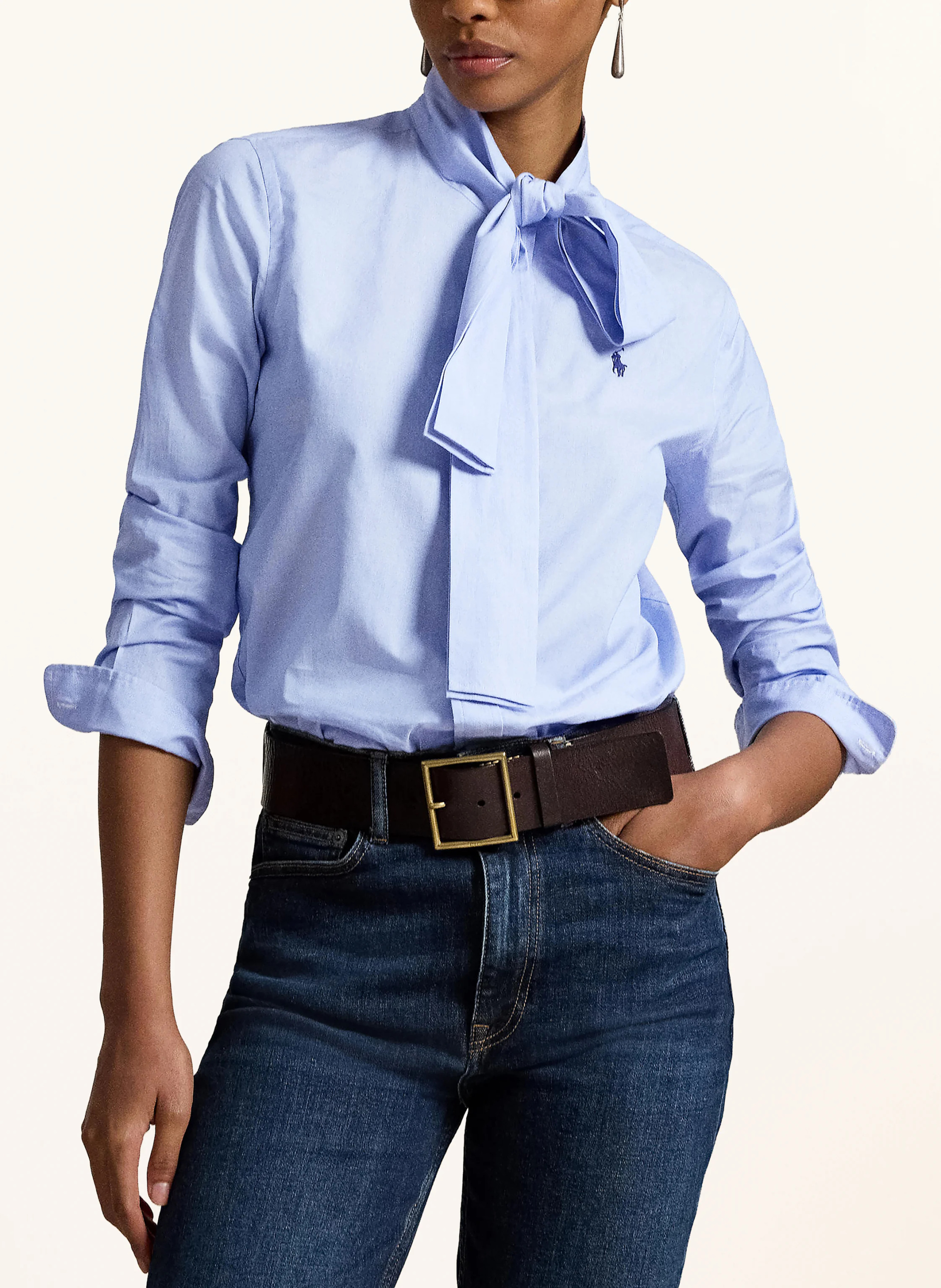POLO RALPH LAUREN Schluppenbluse – HELLBLAU