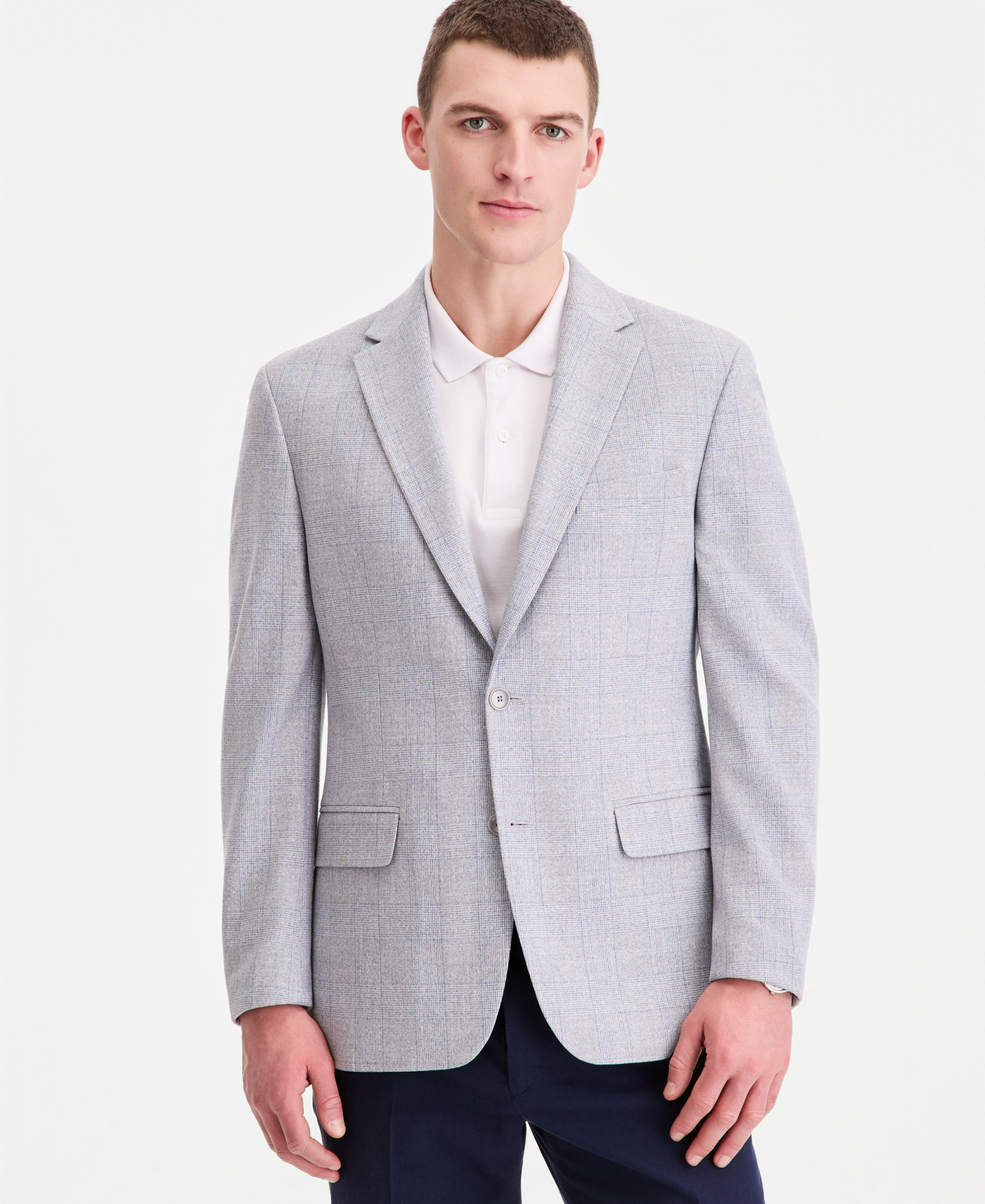 Tommy Hilfiger Men's Modern-Fit Patterned Blazer - Blue Grey