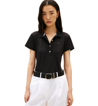 Tommy Hilfiger Women's Classic Pique Short-Sleeve Polo T-Shirt - Black
