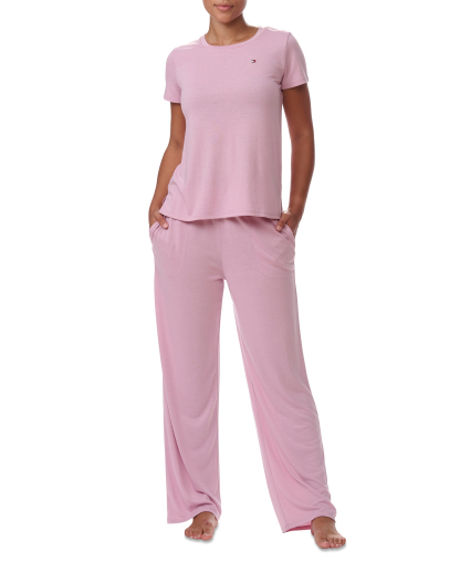 Tommy Hilfiger Women's Short-Sleeve Crewneck Sleep Tee - Breezy Orchid