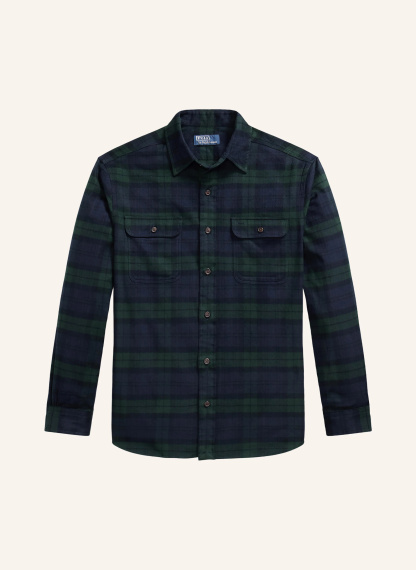 POLO RALPH LAUREN Flanellhemd Classic Fit – DUNKELGRÜN / DUNKELBLAU