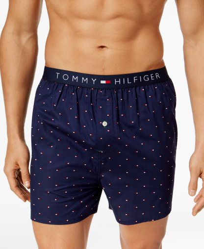 Tommy Hilfiger Men's Flag Logo Printed Cotton Boxers Underwear - Sailor Navy