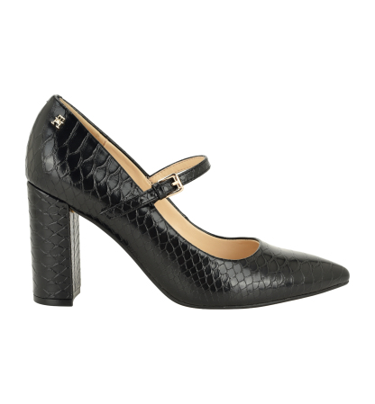 Tommy Hilfiger Women's Aveniz Mary Jane Block Heel Pump - Black Snake