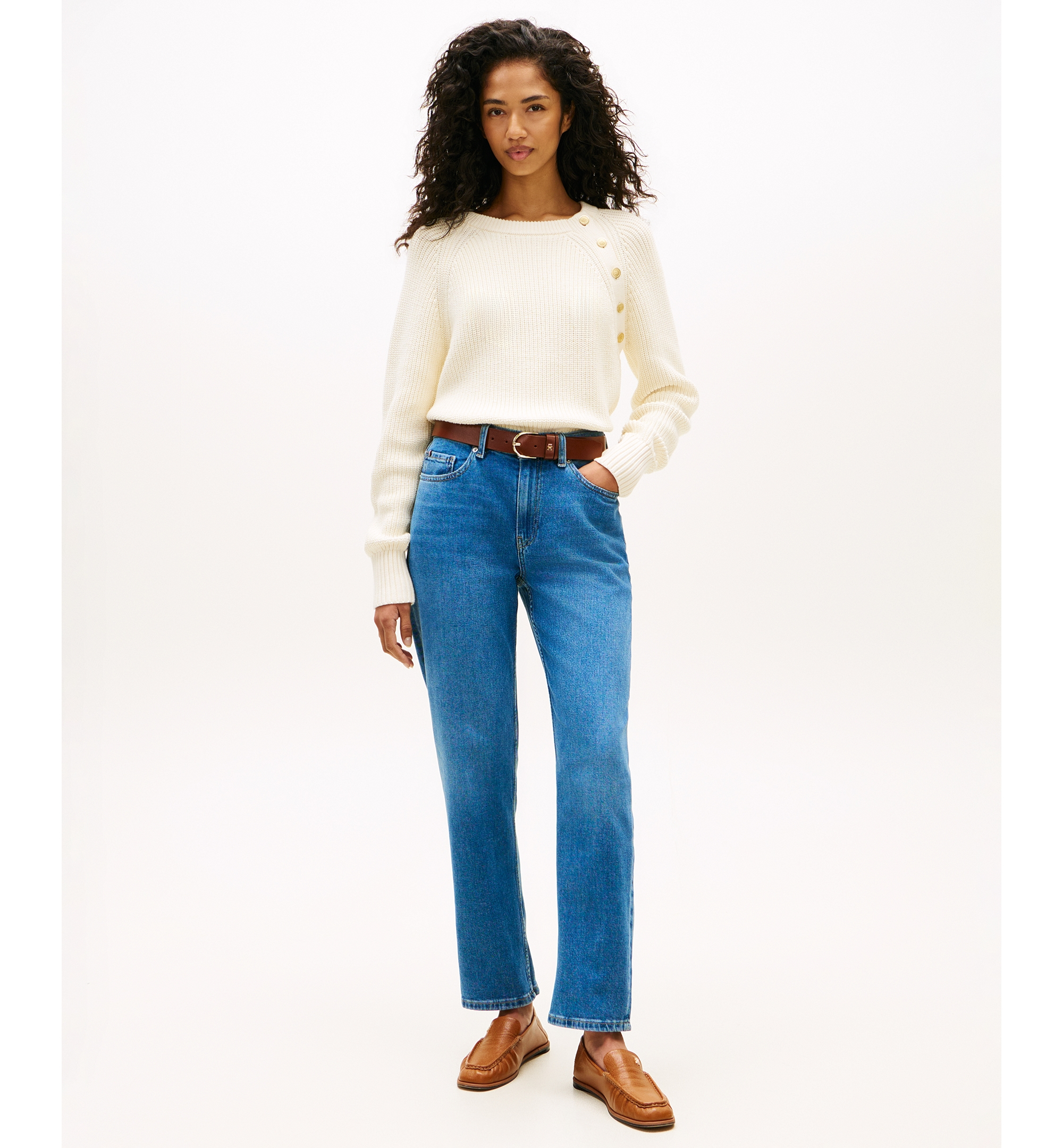Tommy Hilfiger Women's Classic Straight Jeans - Nos Mid Blue