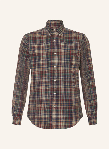 POLO RALPH LAUREN Flanellhemd Custom Fit – KHAKI / DUNKELROT / DUNKELBLAU