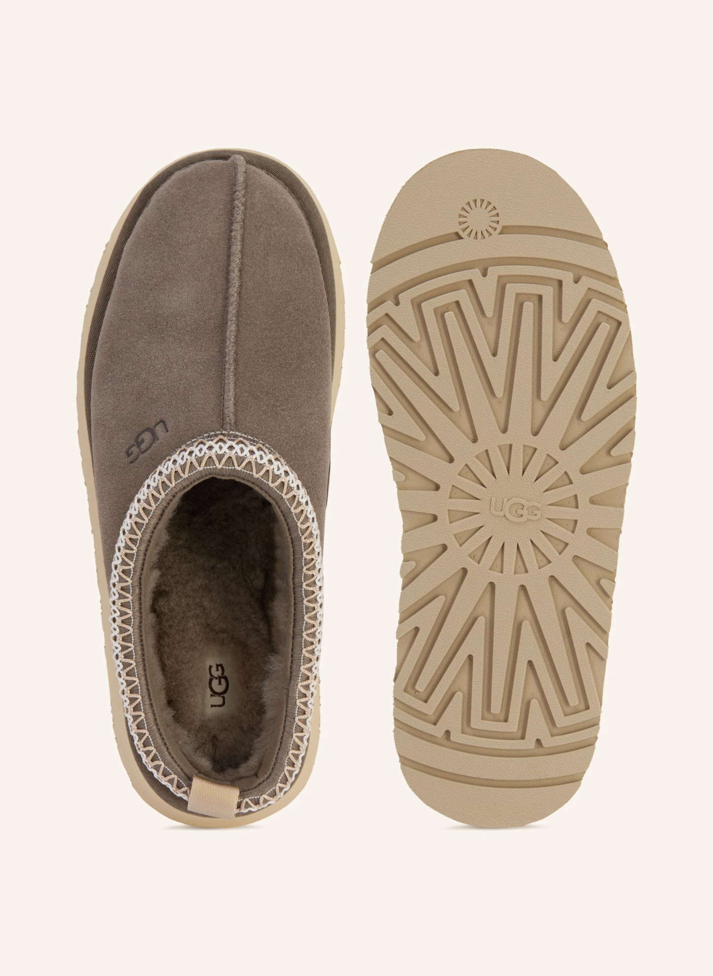 UGG Plateau-Pantoletten TAZZ – TAUPE / BEIGE / WEISS