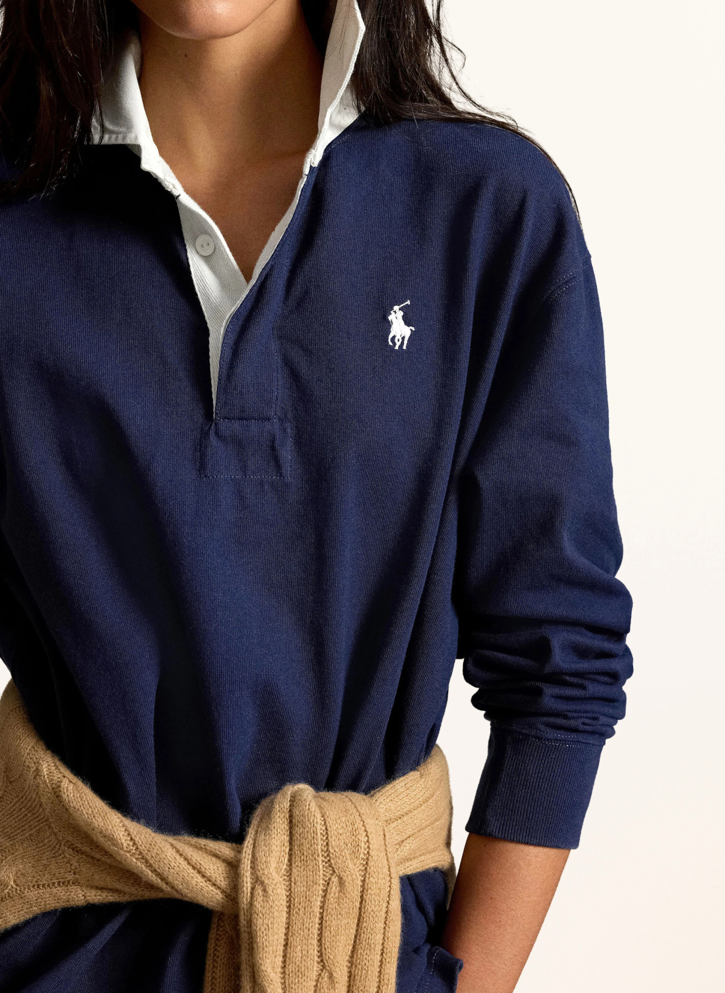 POLO RALPH LAUREN Rugbyshirt – DUNKELBLAU / WEISS