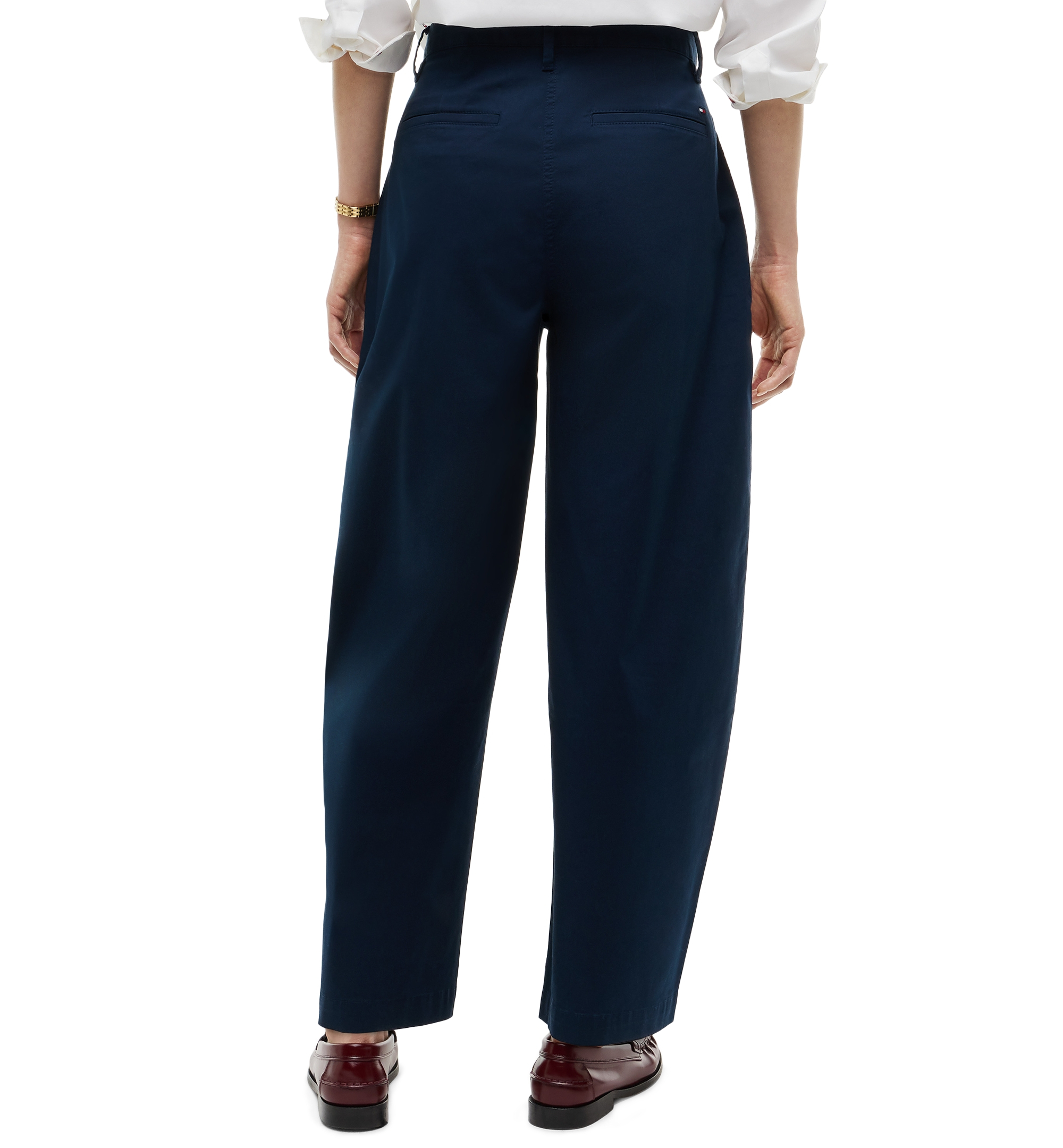 Tommy Hilfiger Women's Barrel High-Rise Chino Pants - Dark Blue