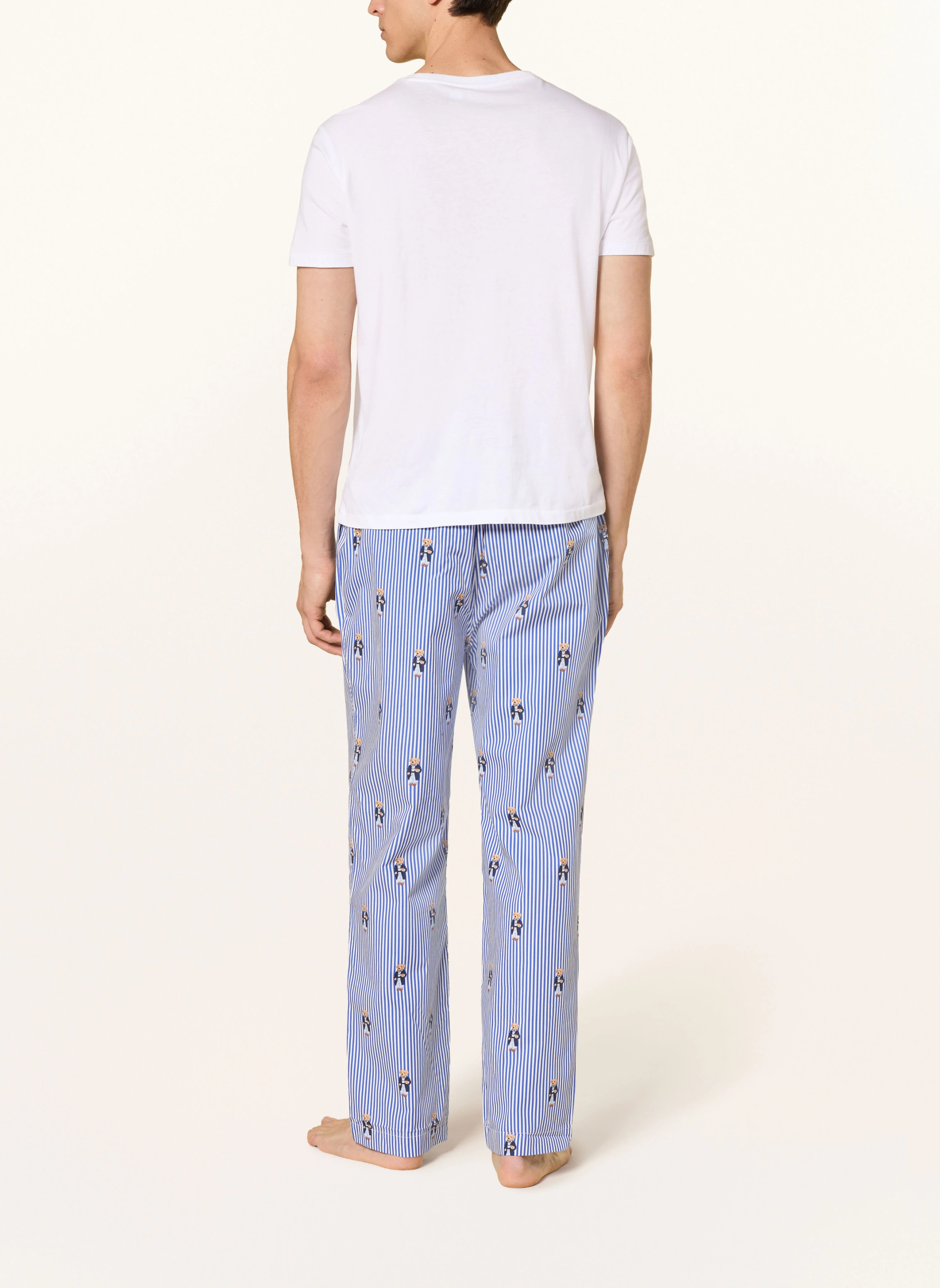 POLO RALPH LAUREN Schlafhose – BLAU / BEIGE / WEISS