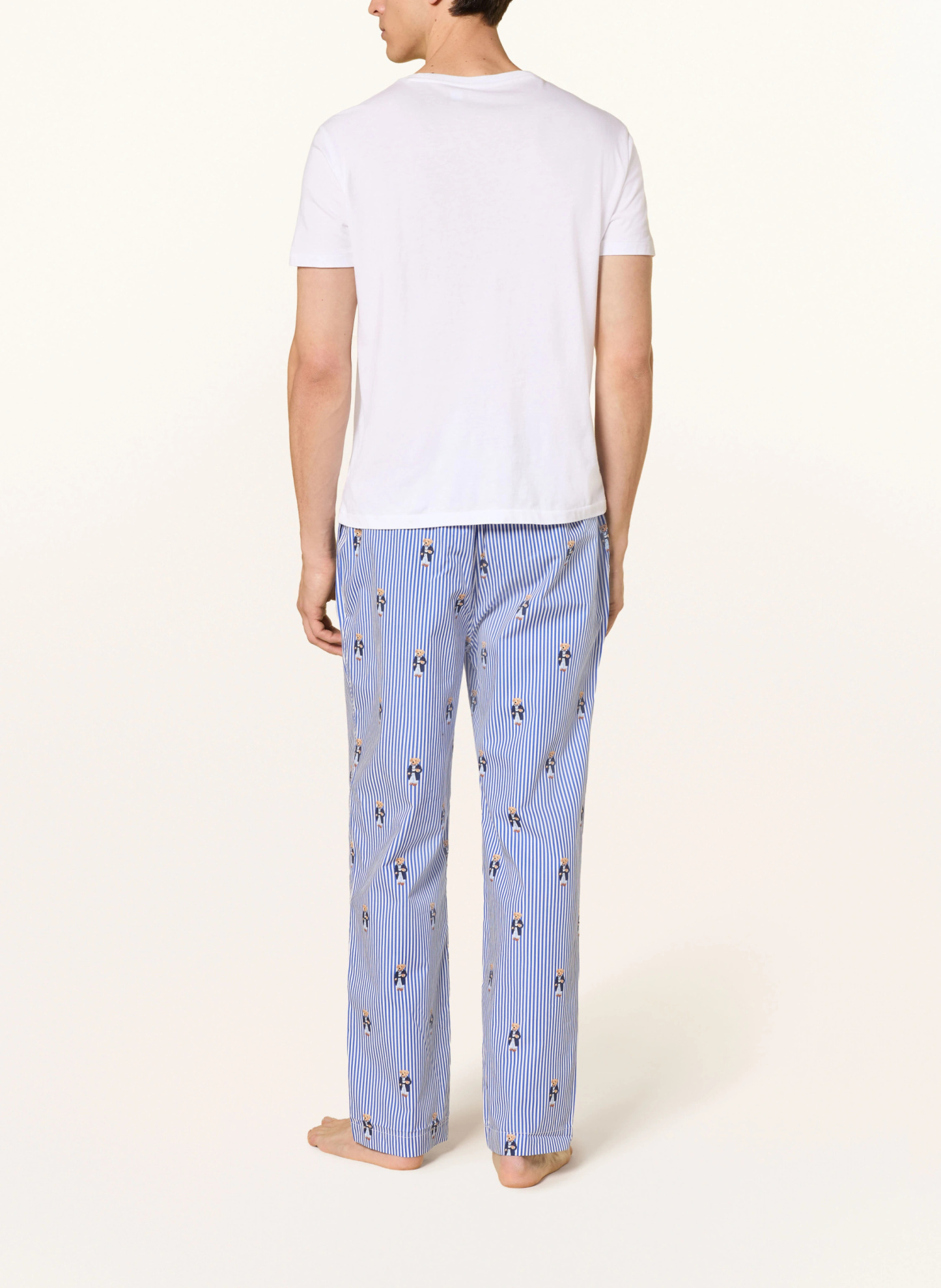 POLO RALPH LAUREN Schlafhose – BLAU / BEIGE / WEISS